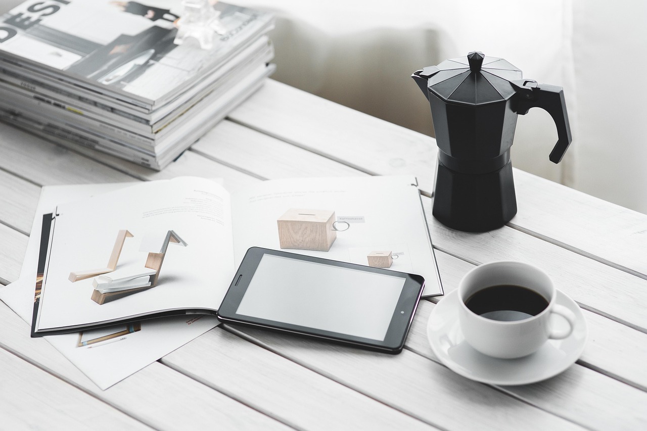 Technology, tablet, coffee cup — Offer High-Quality SEO Without Additional Resources with a White Label SEO Agency